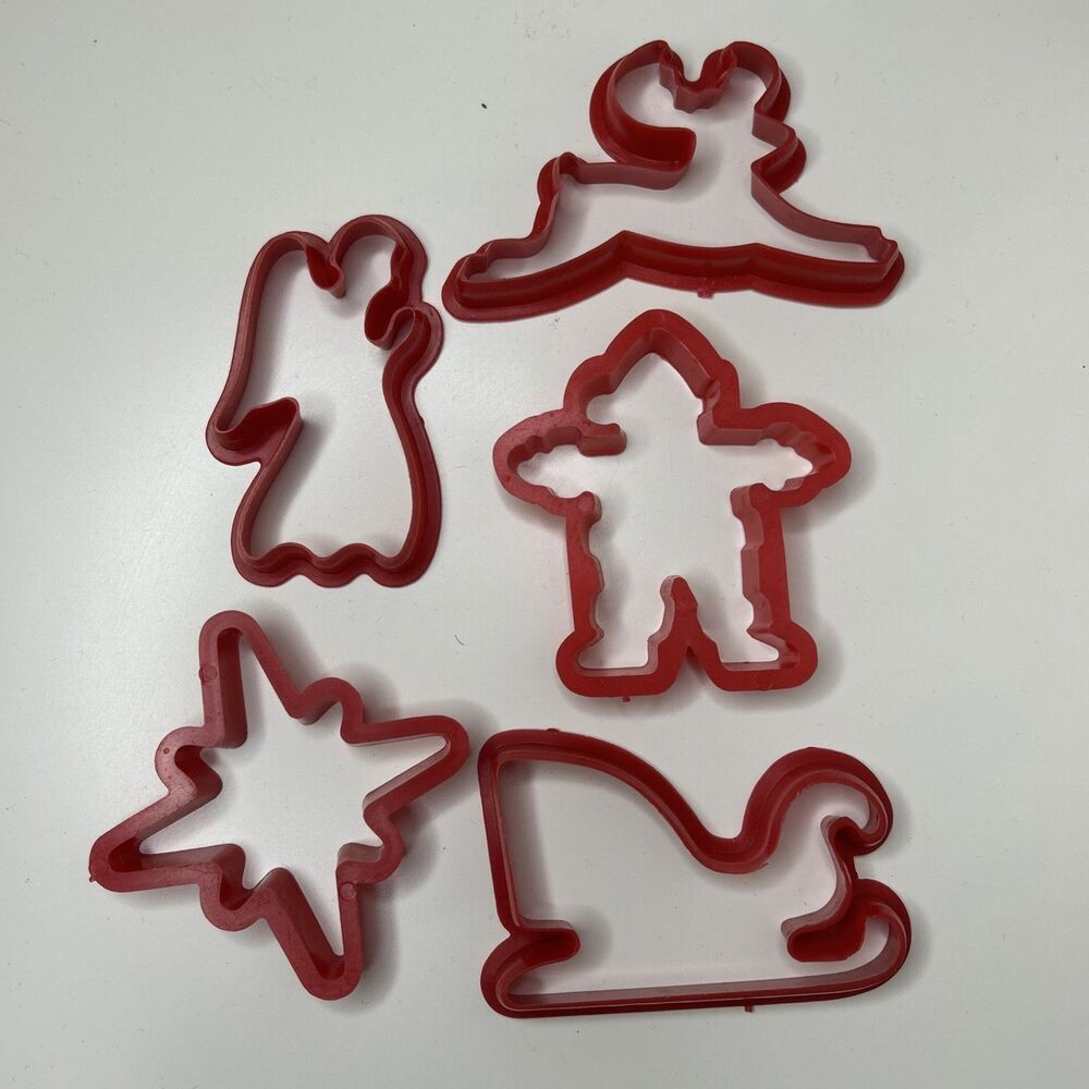 Vintage Christmas Gelatin Molds Cookie Cutters Plastic